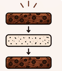 Stack the gelato slab